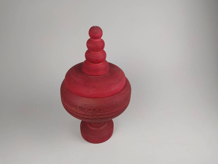 قندان چوبی با پوشش زرشکی